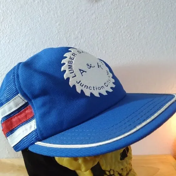 Deadstock Vintage A&R Lumber Sales 3 Stripe Trucker Hat - Picture 2 of 9
